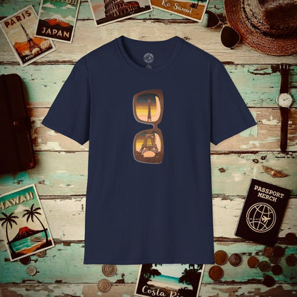 Reflections of the Eiffel Tower, Paris France T-Shirt Navy / S