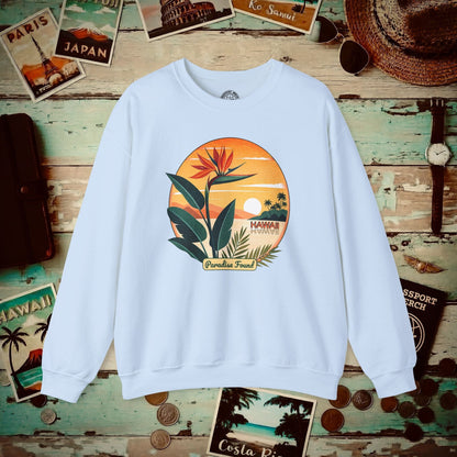 Retro (Bird of) Paradise Found, Hawaii Crewneck Light Blue / S
