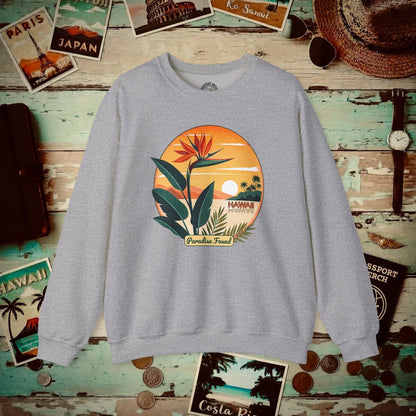 Retro (Bird of) Paradise Found, Hawaii Crewneck Sport Grey / S