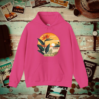 Retro (Bird of) Paradise Found, Hawaii Hoodie Heliconia / S