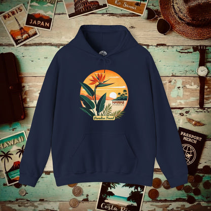 Retro (Bird of) Paradise Found, Hawaii Hoodie Navy / S