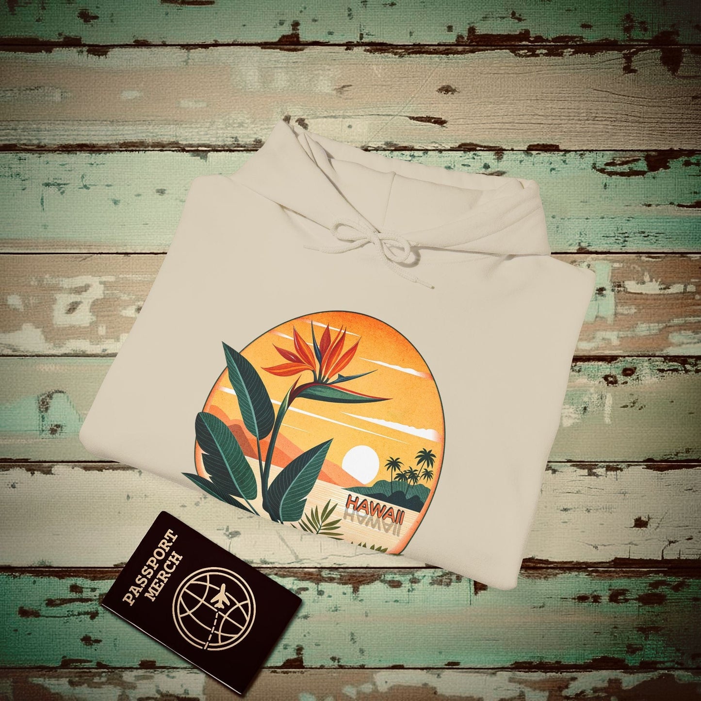 Retro (Bird of) Paradise Found, Hawaii Hoodie Sand / S