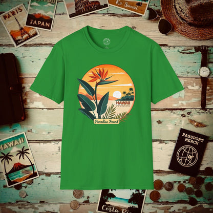 Retro (Bird of) Paradise Found, Hawaii T-Shirt Irish Green / S