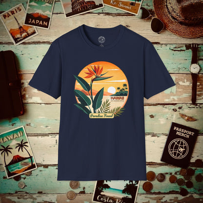 Retro (Bird of) Paradise Found, Hawaii T-Shirt Navy / S
