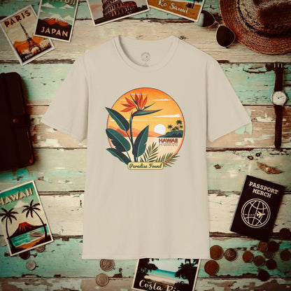 Retro (Bird of) Paradise Found, Hawaii T-Shirt Sand / S