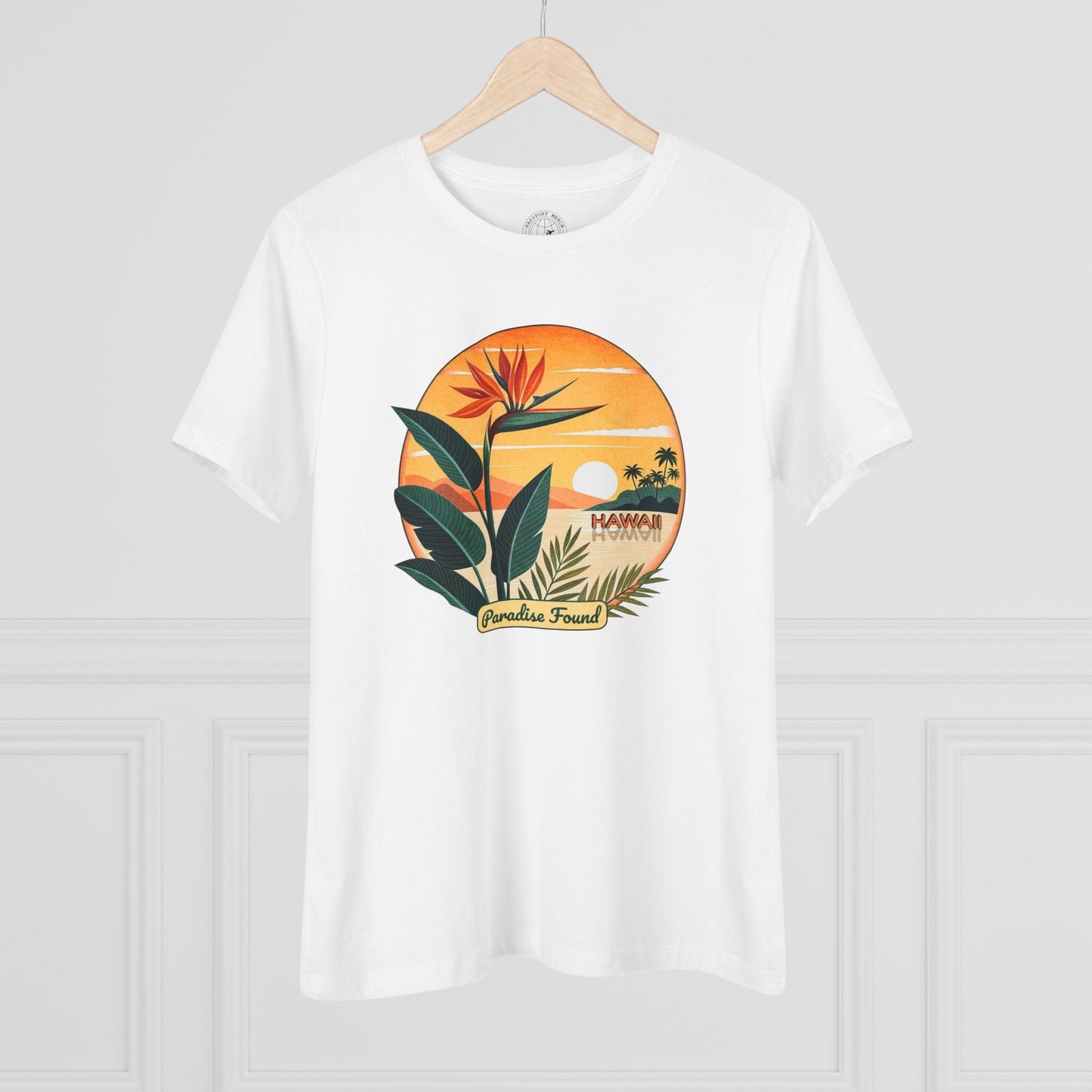 Retro (Bird of) Paradise Found, Hawaii, Womens Fit T-Shirt White / S