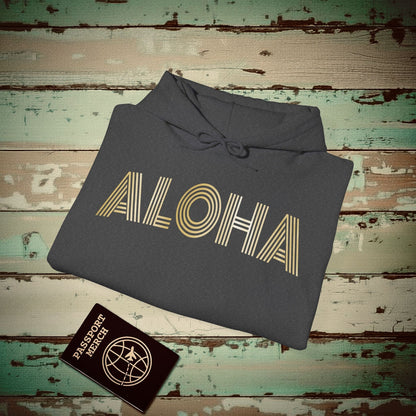 Retro Bling Aloha, Hawaii Hoodie Dark Heather / S
