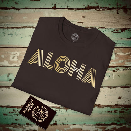 Retro Bling Aloha, Hawaii T-Shirt Dark Chocolate / S