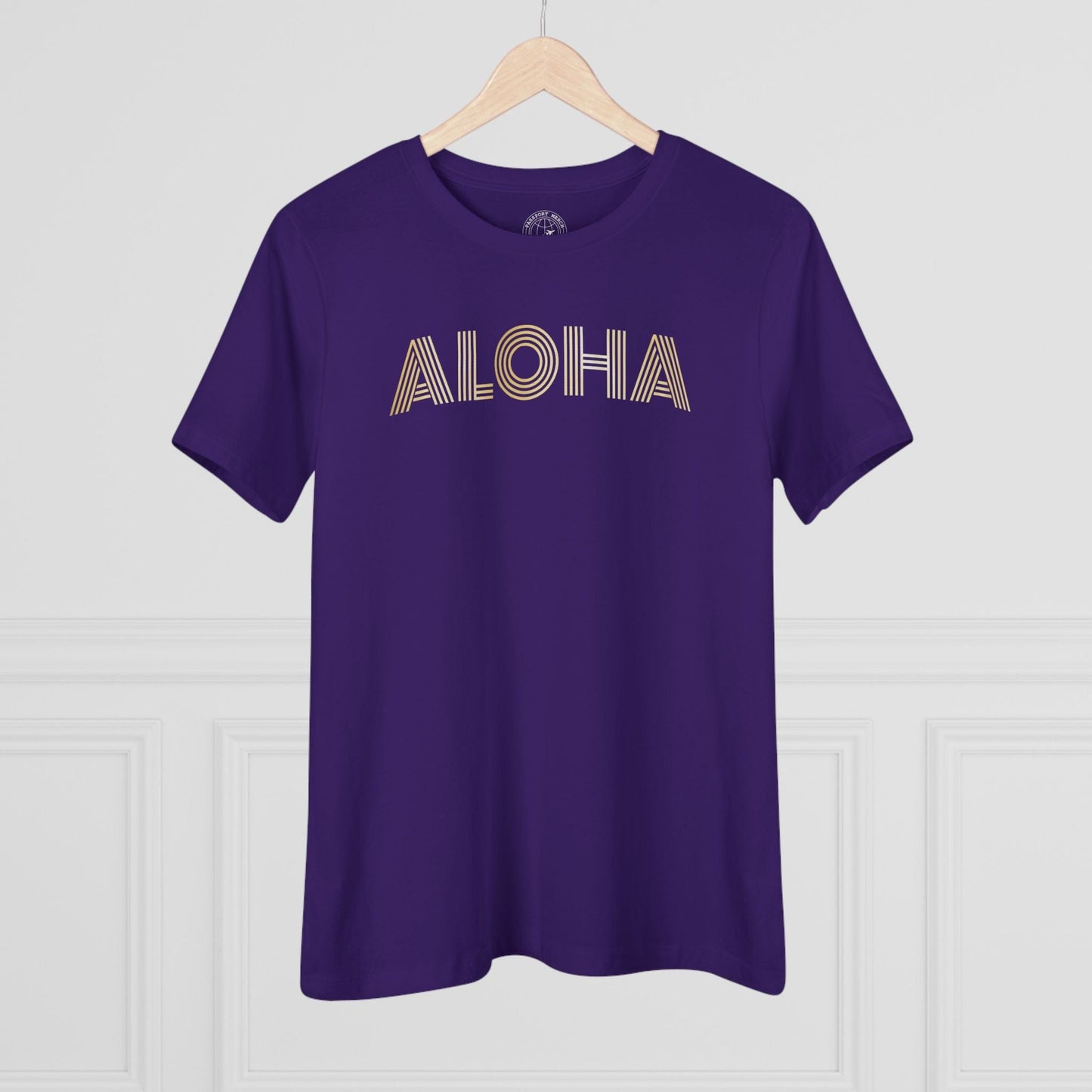 Retro Bling Aloha, Hawaii, Womens Fit T-Shirt Team Purple / S