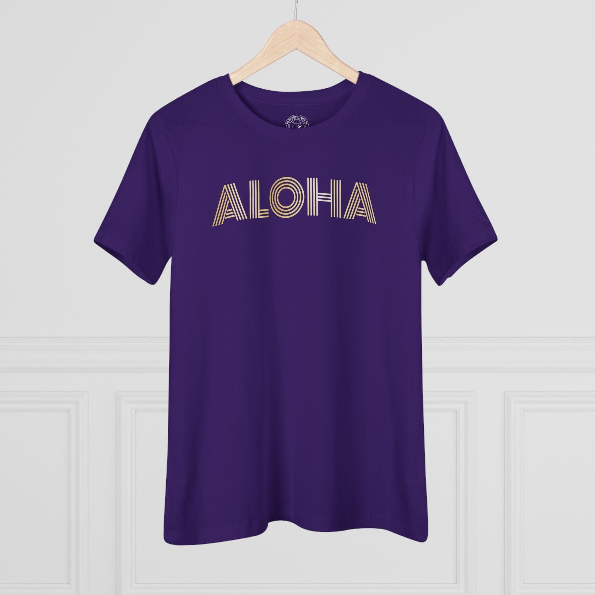 Retro Bling Aloha, Hawaii, Womens Fit T-Shirt Team Purple / S