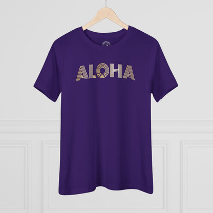 Retro Bling Aloha, Hawaii, Womens Fit T-Shirt Team Purple / S