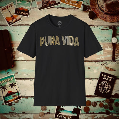 Retro Bling Pura Vida, Costa Rica T-Shirt Black / S