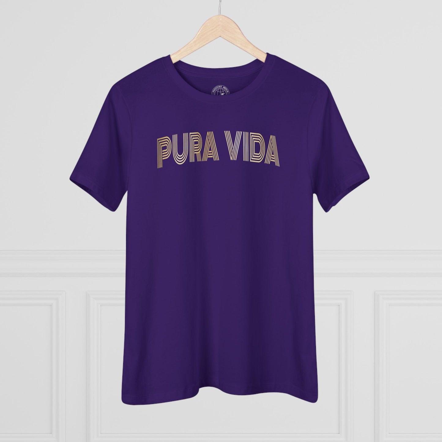 Retro Bling Pura Vida, Costa Rica, Womens Fit T-Shirt Team Purple / S