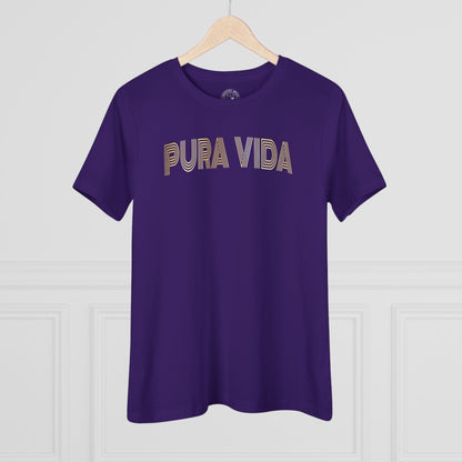 Retro Bling Pura Vida, Costa Rica, Womens Fit T-Shirt Team Purple / S