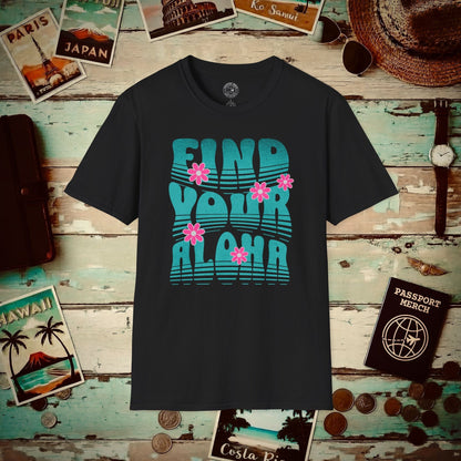 Retro Find Your Aloha, Hawaii T-Shirt Black / S