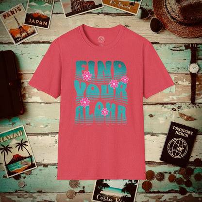Retro Find Your Aloha, Hawaii T-Shirt Heather Red / S