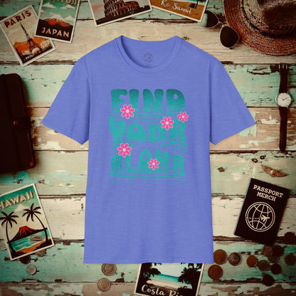 Retro Find Your Aloha, Hawaii T-Shirt Heather Royal / S