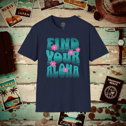 Retro Find Your Aloha, Hawaii T-Shirt Navy / S