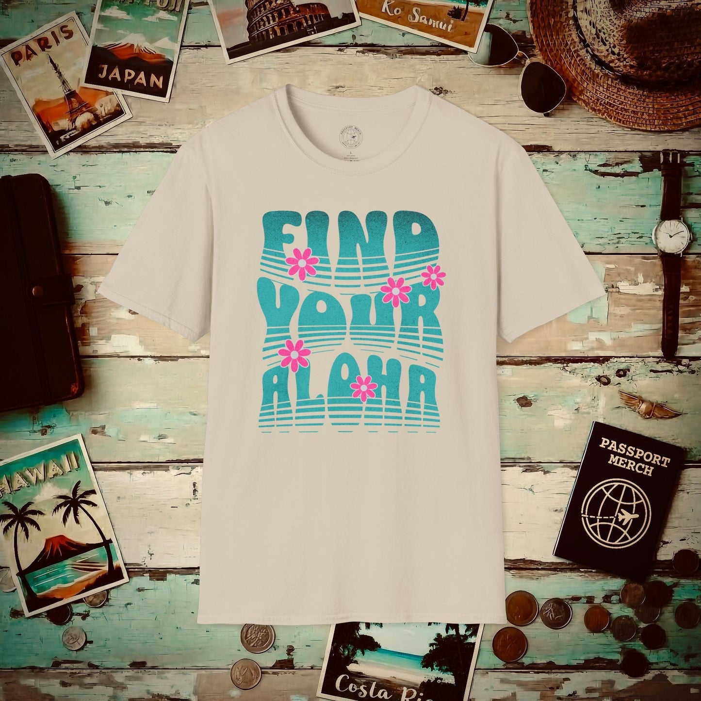 Retro Find Your Aloha, Hawaii T-Shirt Sand / S