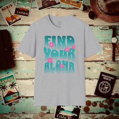 Retro Find Your Aloha, Hawaii T-Shirt Sport Grey / S
