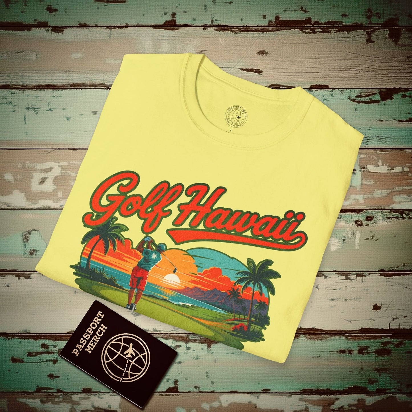 Retro Golf Hawaii T-Shirt Cornsilk / S
