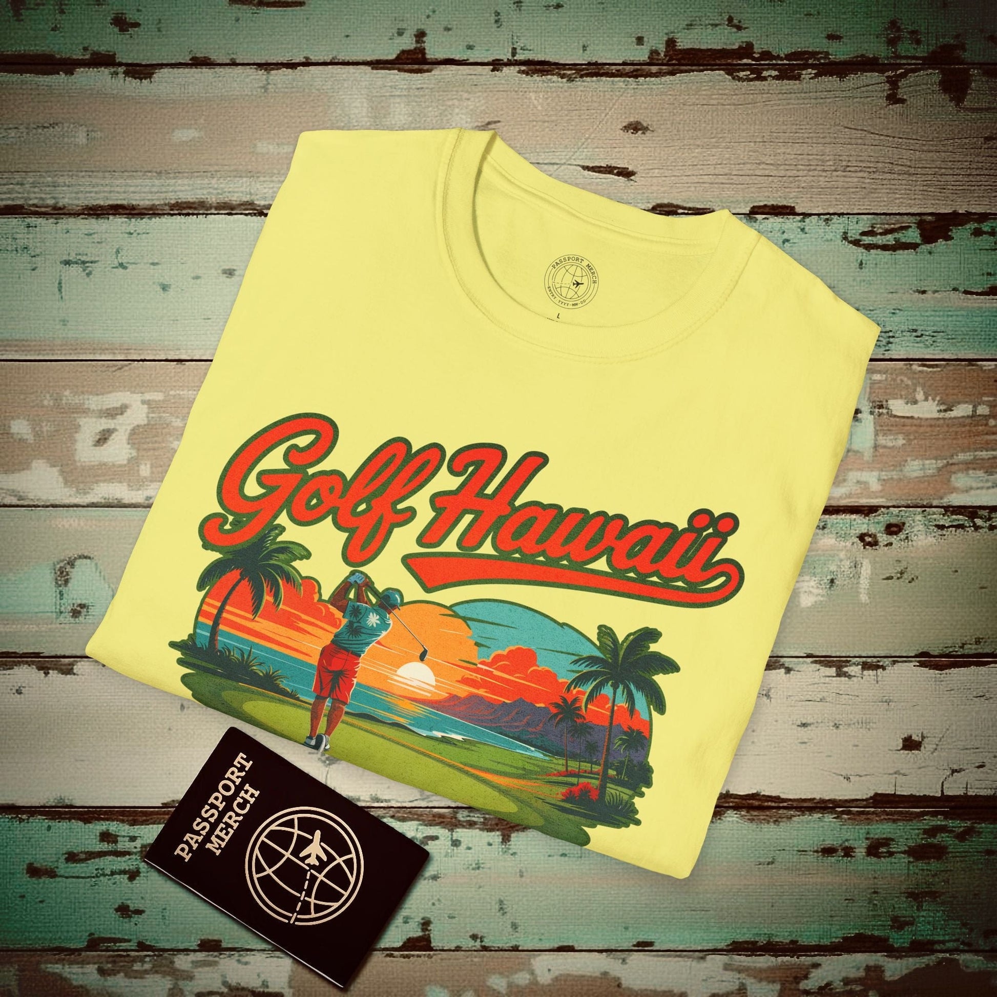 Retro Golf Hawaii T-Shirt Cornsilk / S