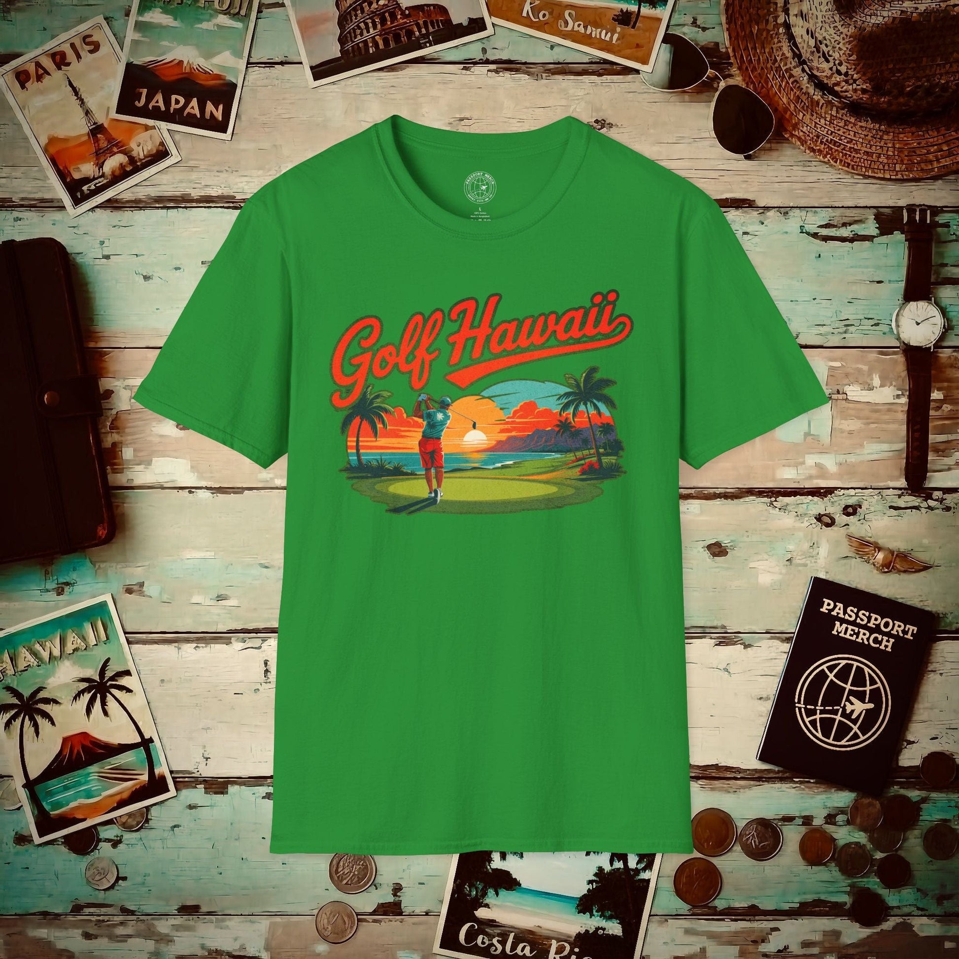 Retro Golf Hawaii T-Shirt Irish Green / S