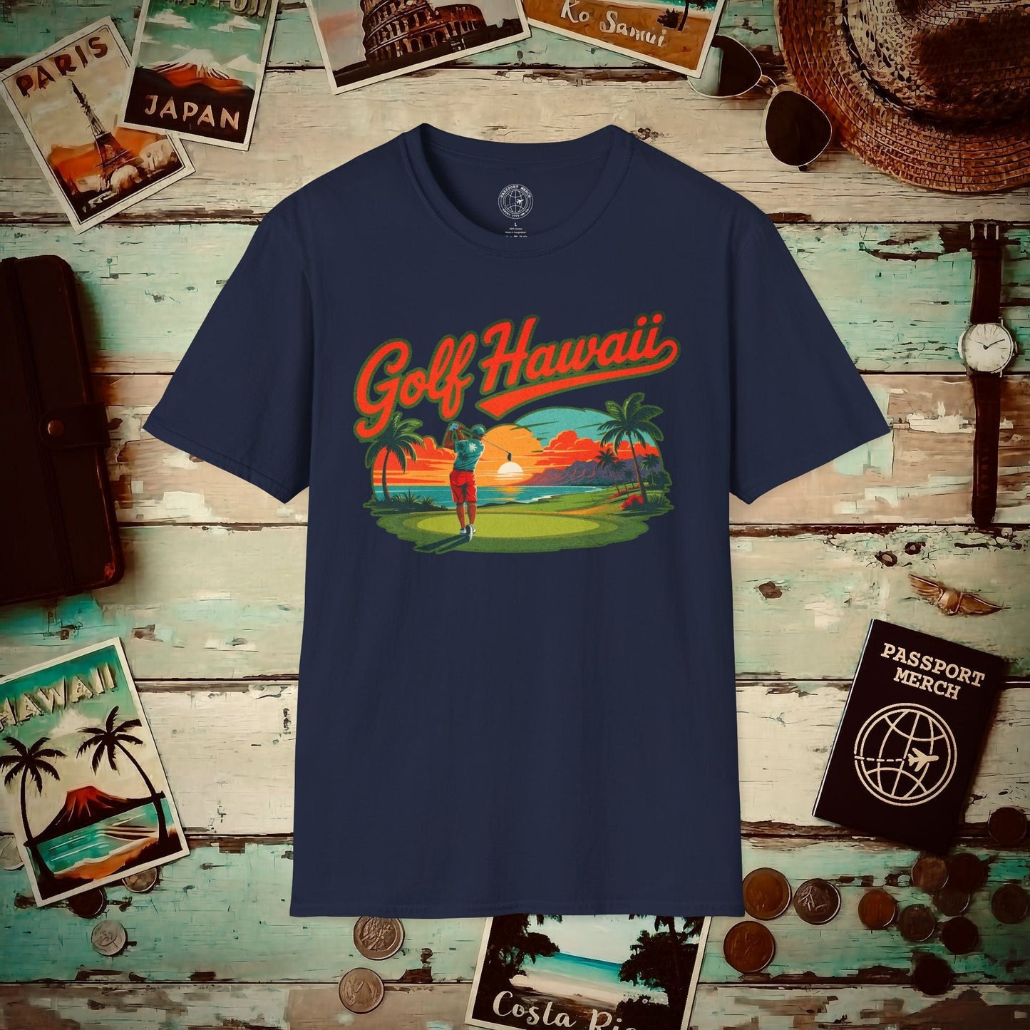 Retro Golf Hawaii T-Shirt Navy / S