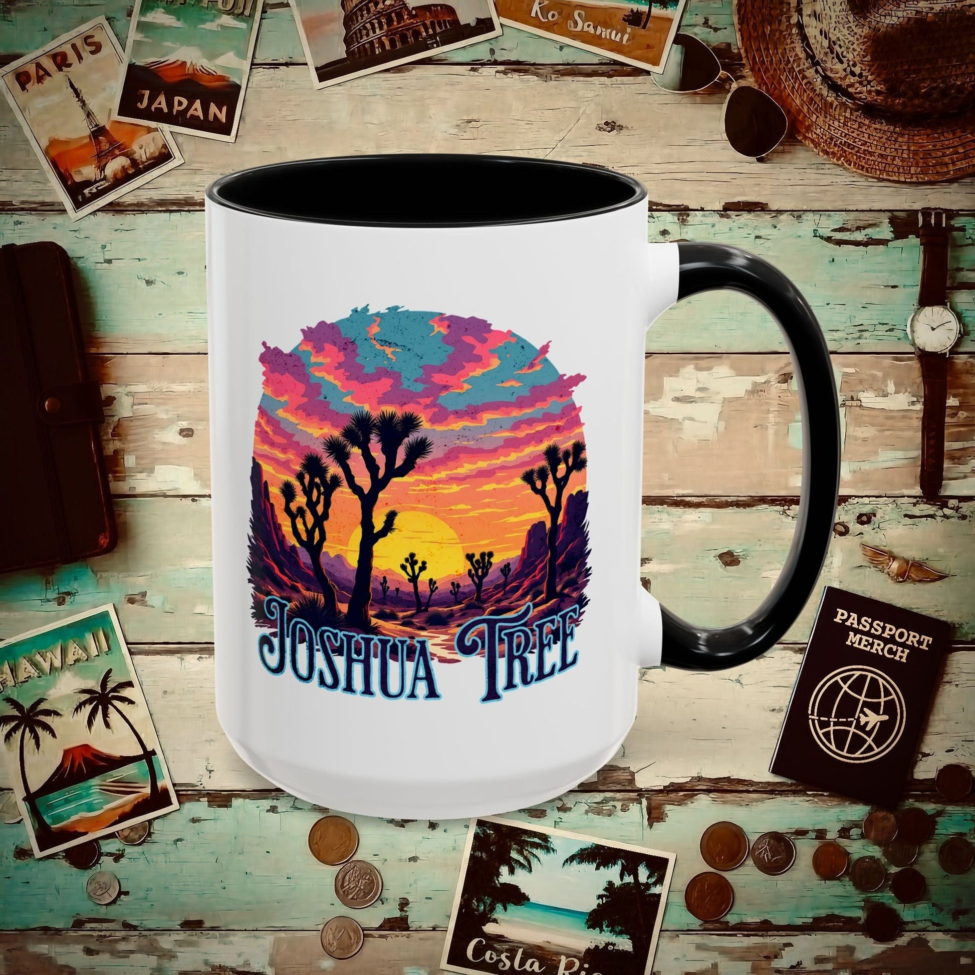 Retro Joshua Tree, California 15oz Mug Black / 15oz
