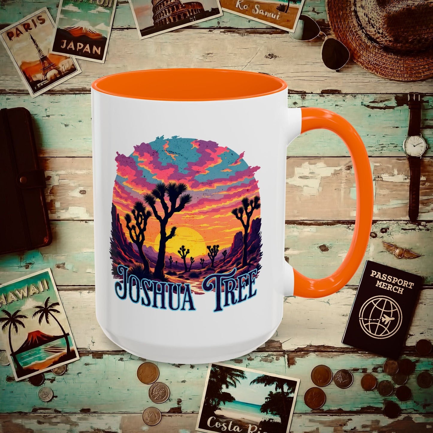Retro Joshua Tree, California 15oz Mug Orange / 15oz