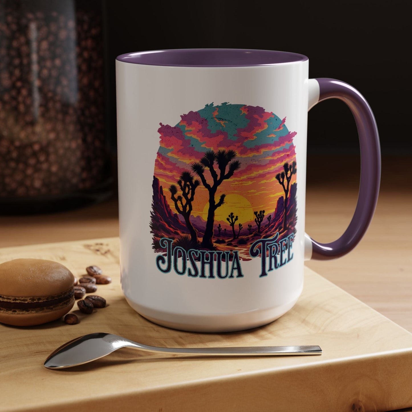 Retro Joshua Tree, California 15oz Mug Purple / 15oz
