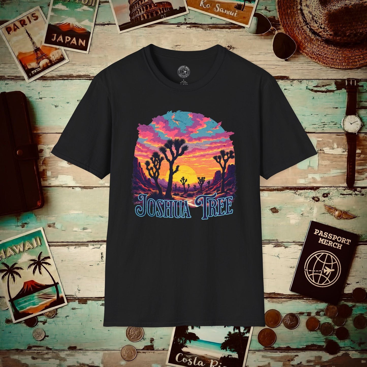 Retro Joshua Tree, California T-Shirt Black / S