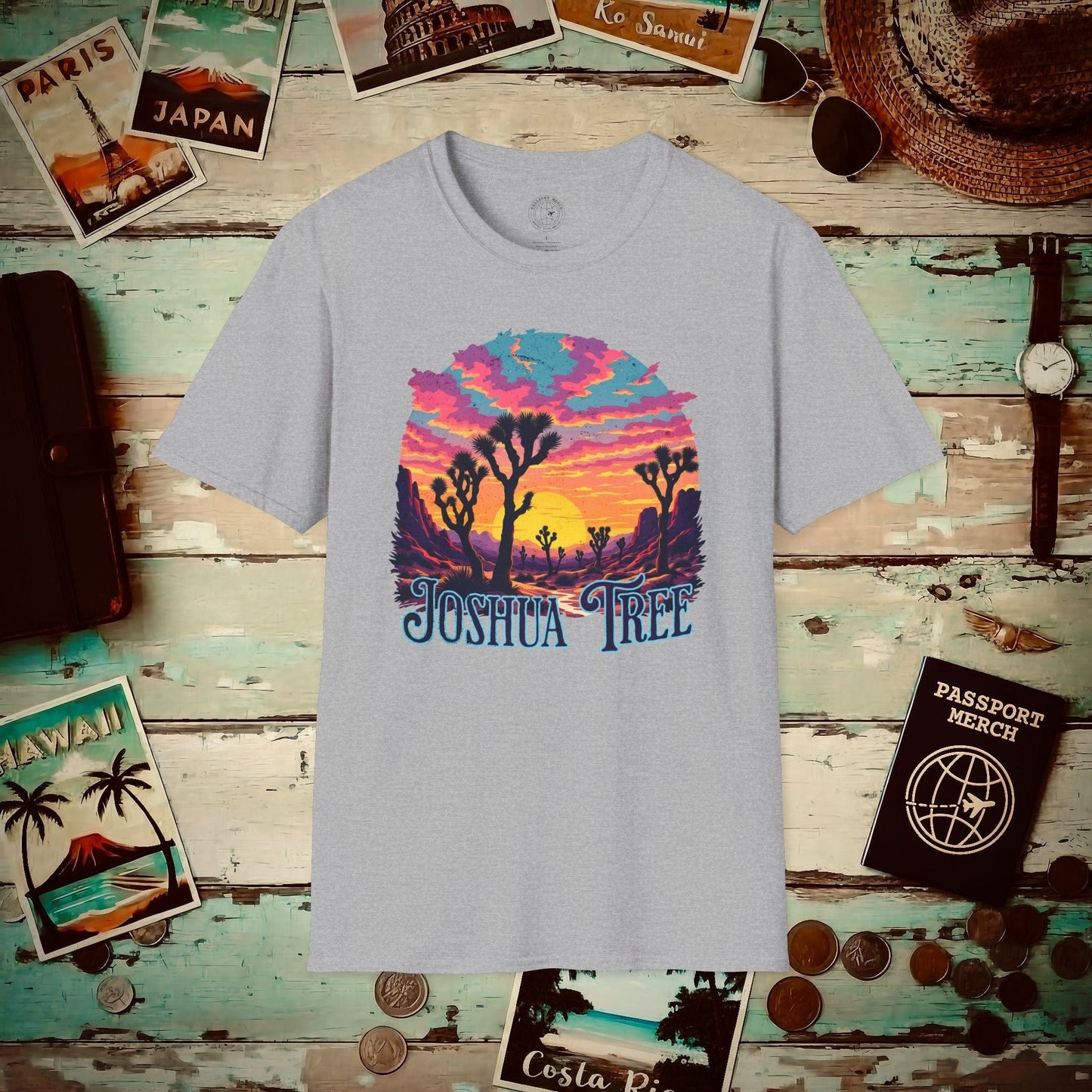 Retro Joshua Tree, California T-Shirt Sport Grey / S