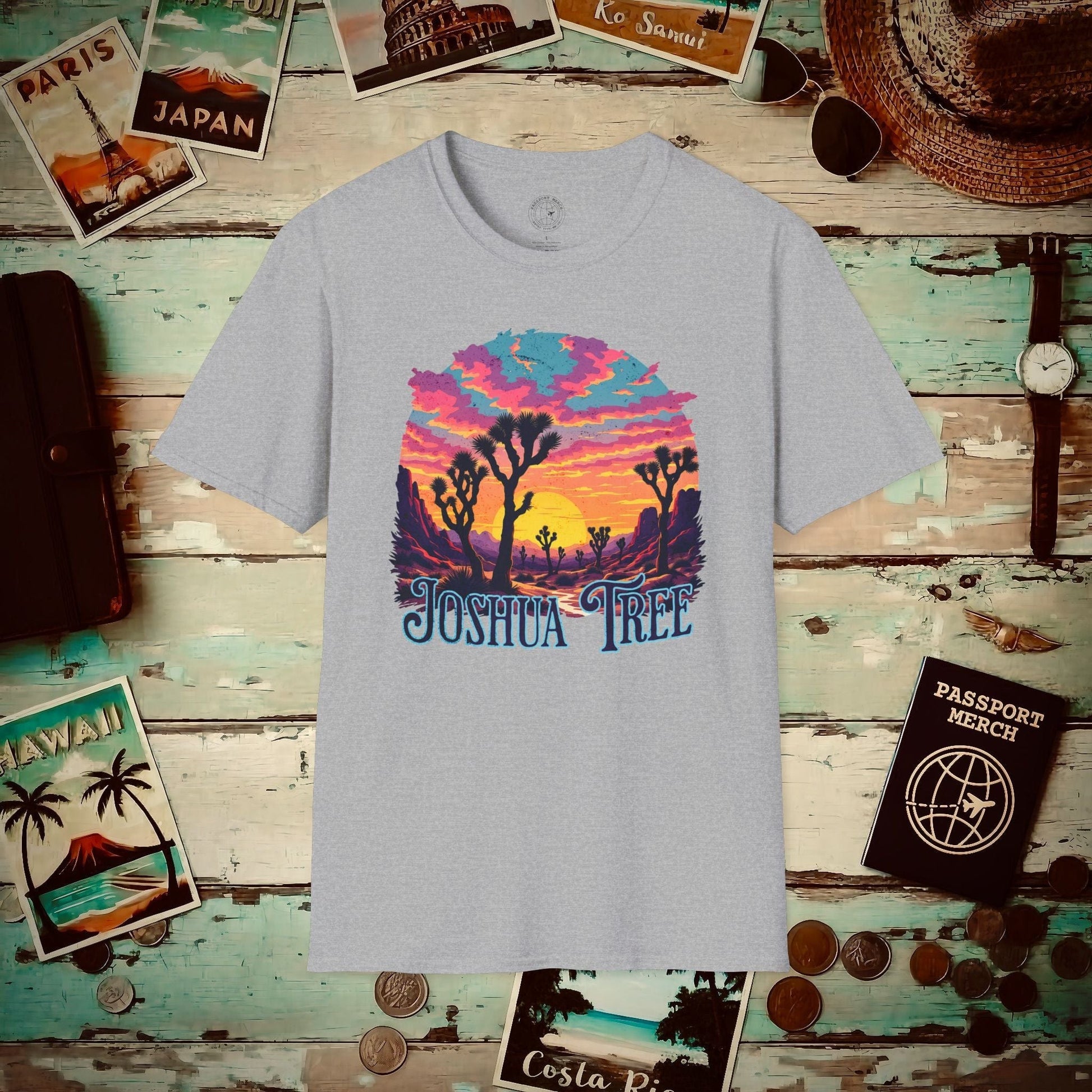 Retro Joshua Tree, California T-Shirt Sport Grey / S