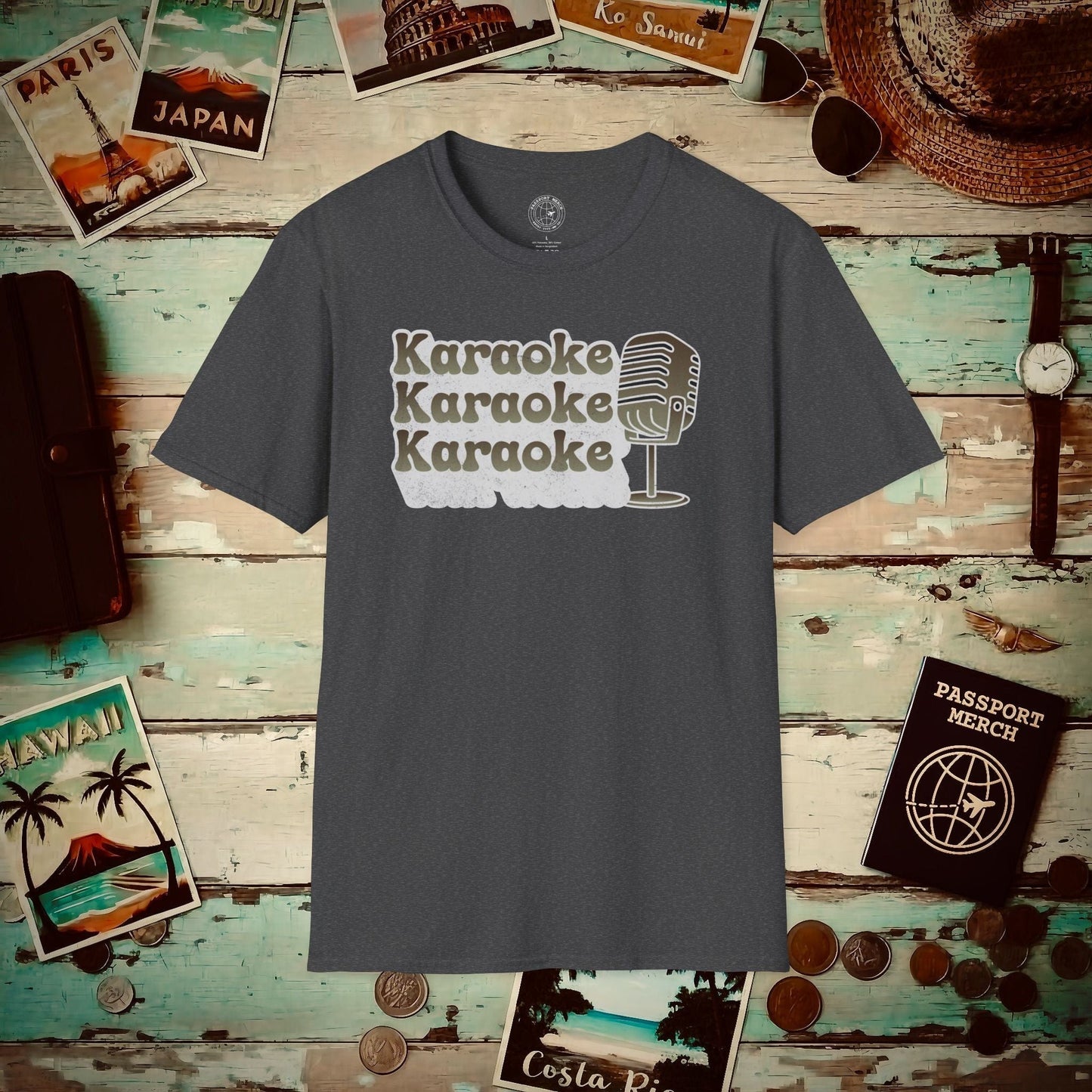 Retro Karaoke Karaoke Karaoke, Japan T-Shirt Dark Heather / S