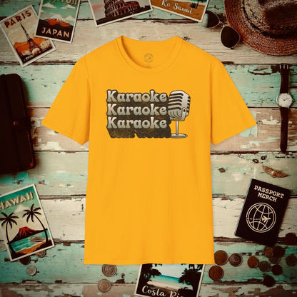 Retro Karaoke Karaoke Karaoke, Japan T-Shirt Gold / S