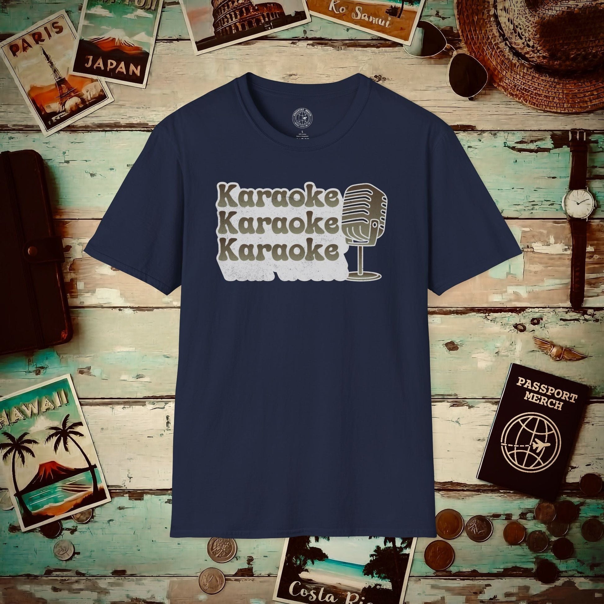 Retro Karaoke Karaoke Karaoke, Japan T-Shirt Navy / S