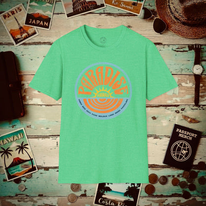 Retro Paradise, Hawaii T-Shirt Heather Irish Green / S