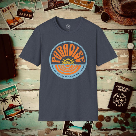 Retro Paradise, Hawaii T-Shirt Heather Navy / S