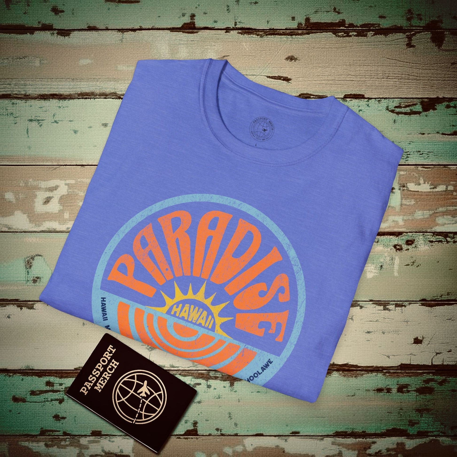 Retro Paradise, Hawaii T-Shirt Heather Royal / S