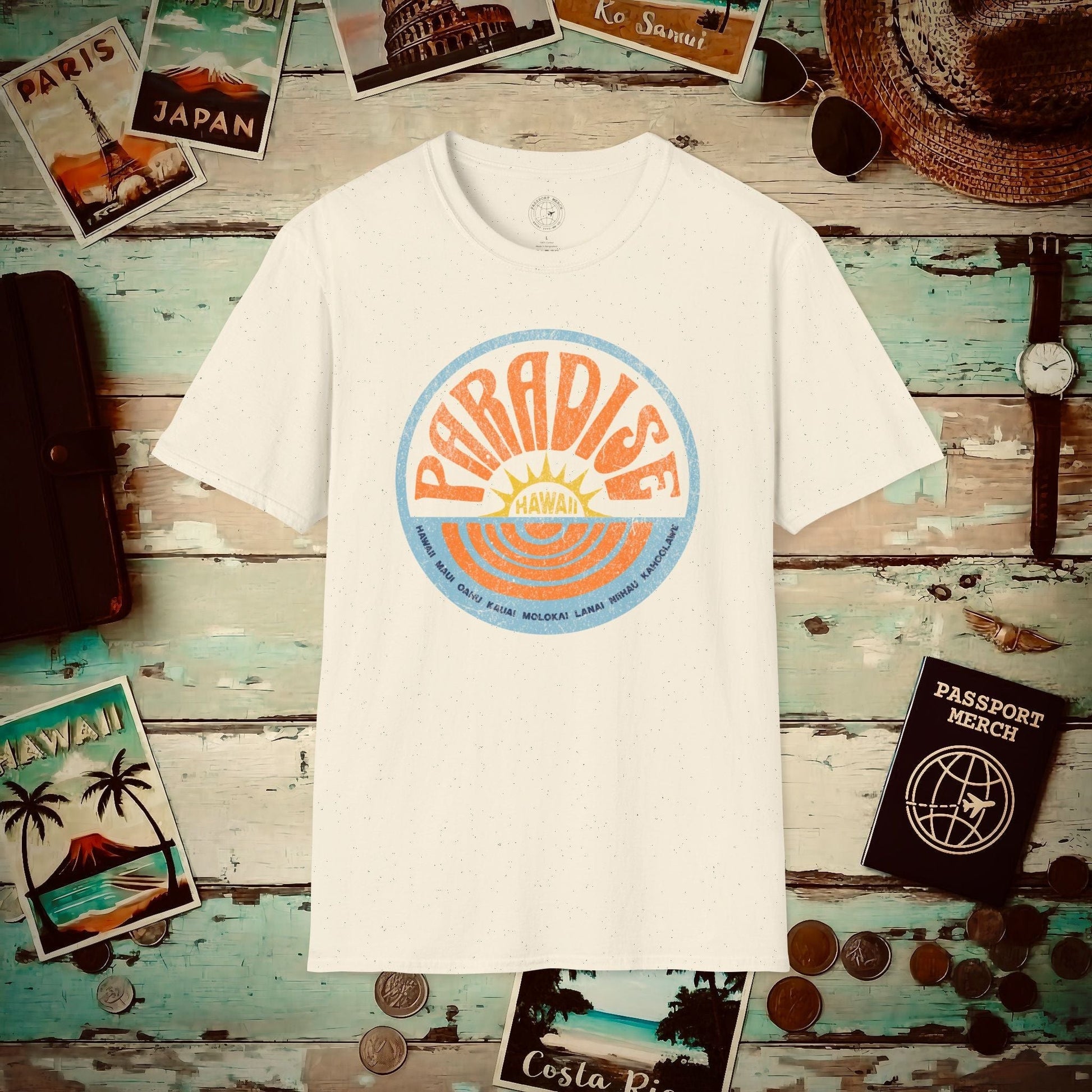 Retro Paradise, Hawaii T-Shirt Natural / S