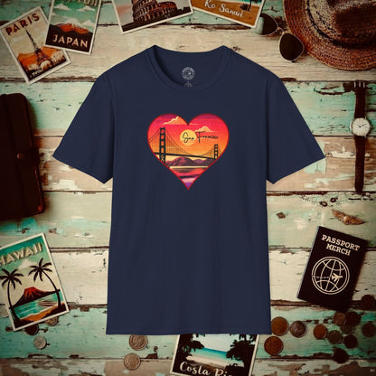 Retro San Francisco Heart, California T-Shirt Navy / S