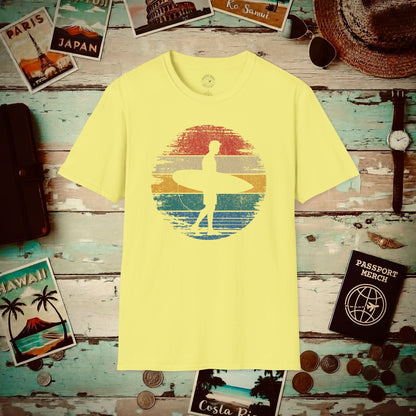 Retro Sun Surfer Dude T-Shirt Cornsilk / S