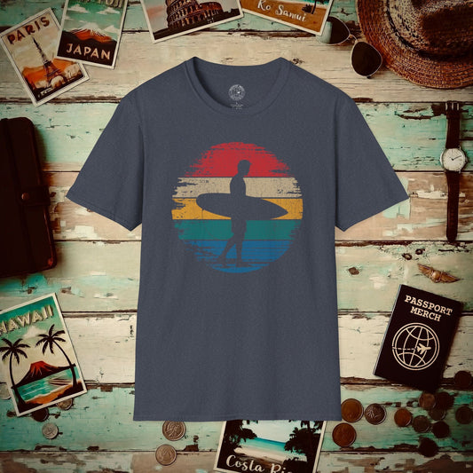 Retro Sun Surfer Dude T-Shirt Heather Navy / S