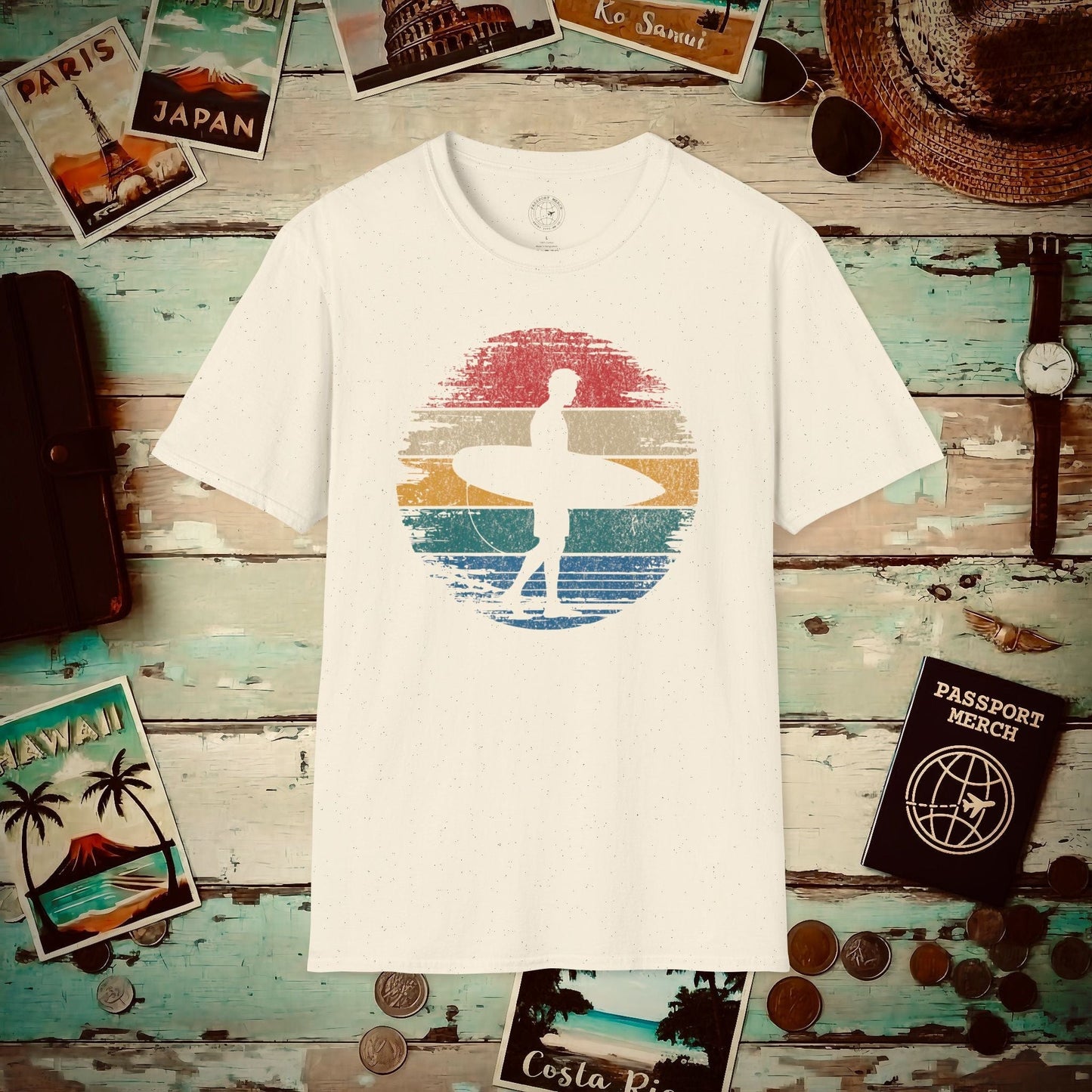 Retro Sun Surfer Dude T-Shirt Natural / S