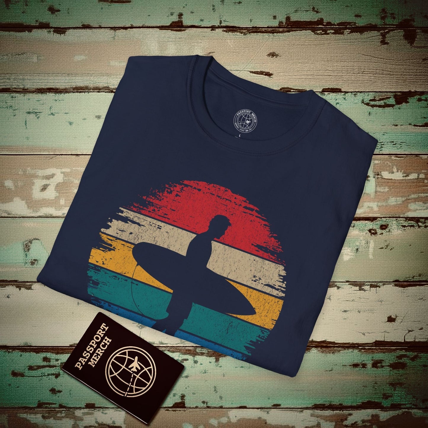 Retro Sun Surfer Dude T-Shirt Navy / S