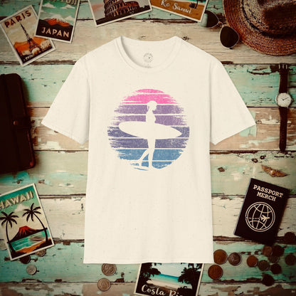 Retro Sun Surfer Girl T-Shirt Natural / S