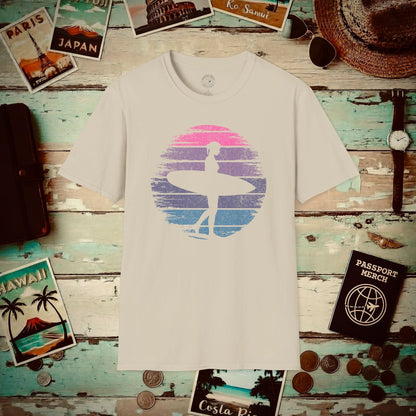 Retro Sun Surfer Girl T-Shirt Sand / S