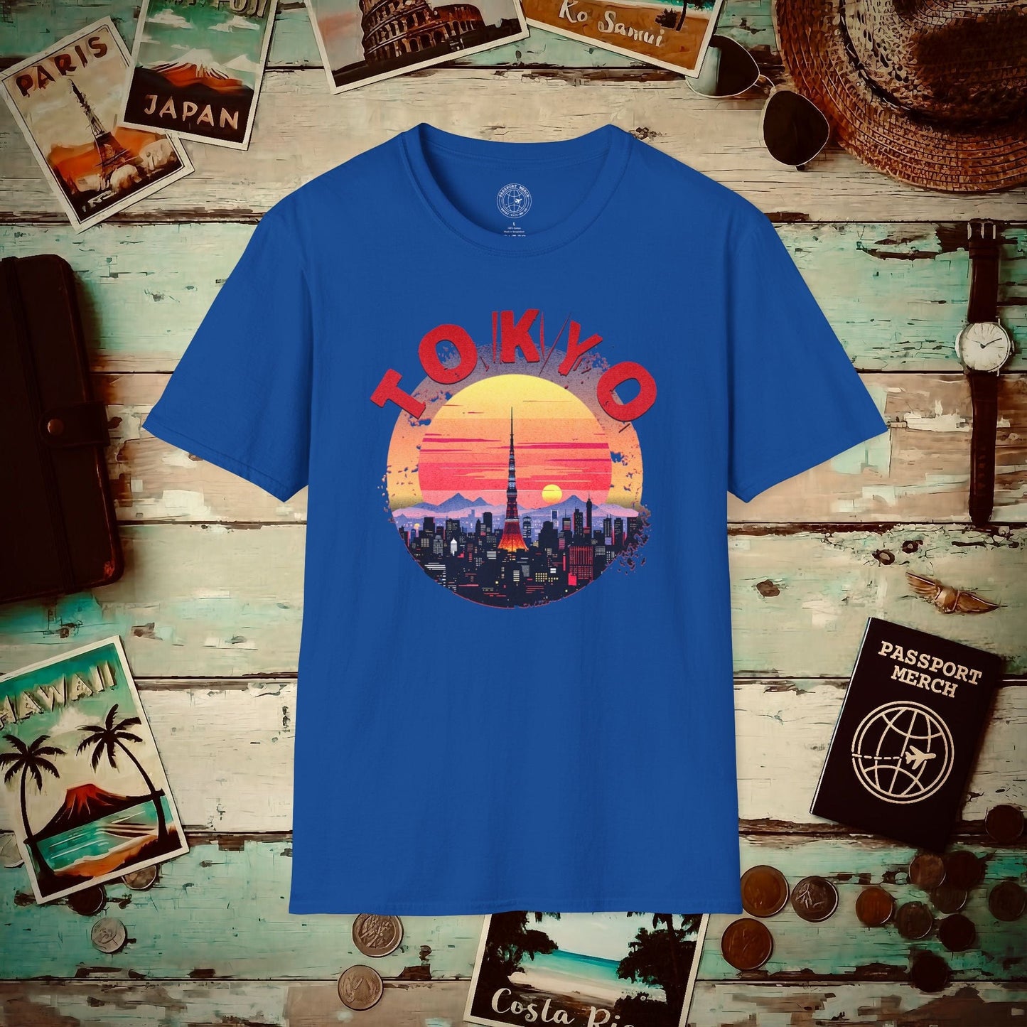 Retro Tokyo Tower Sunset, Japan T-Shirt Royal / S