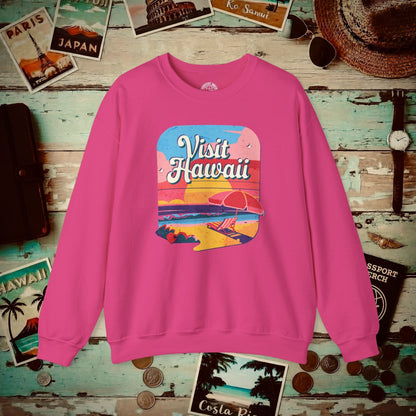 Retro Visit Hawaii Crewneck Heliconia / S